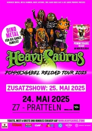 Poster von der Veranstaltung Heavysaurus @ Konzertfabrik Z7, Pratteln