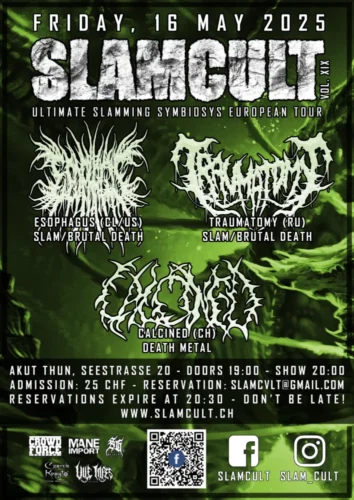 Poster von der Veranstaltung Traumatomy, Oral Fistfuck & Calcined @ AkuT Thun