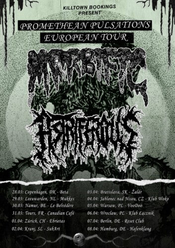 Poster von der Veranstaltung Morbific, Astriferous & Trephining @ Ebrietas, Zürich