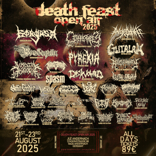 Poster von der Veranstaltung Death Feast Open Air 2025 @ Juz Andernach
