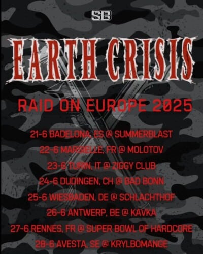 Poster von der Veranstaltung Earth Crisis @ Bad Bonn, Düdingen