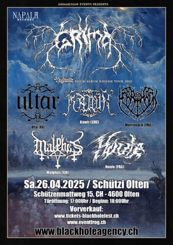 Poster von der Veranstaltung GRIMA @ Schützi, Olten