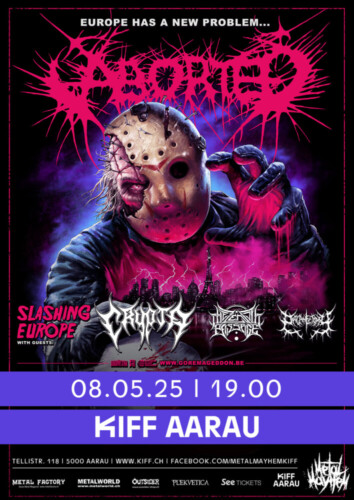 Poster von der Veranstaltung Aborted, Crypta, The Zenith Passage & Organectomy @ KIFF, Aarau