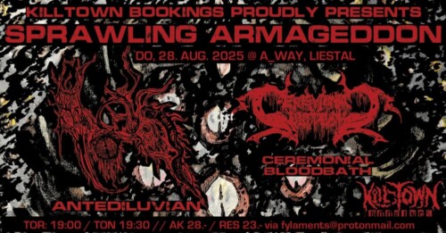 Poster von der Veranstaltung Antediluvian, Ceremonial Bloodbath & Hadopelagyal @ A Way