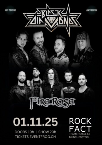 Poster von der Veranstaltung Black Diamonds & Fire Rose @ Rockfact Music Club, Münchenstein