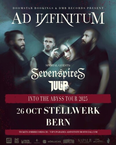 Poster von der Veranstaltung Ad Infinitum - Into The Abyss Tour 2025 Bern @ Stellwerk Bern