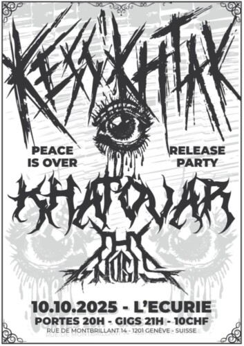 Poster von der Veranstaltung Kess'khtak, Thy Gnosis & Khatovar @ L’Ecurie
