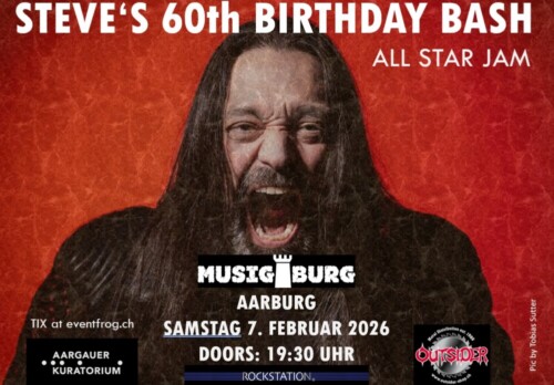 Poster von der Veranstaltung Steve's 60th Birthday Bash - All Star Jam @ Musigburg, Aarburg