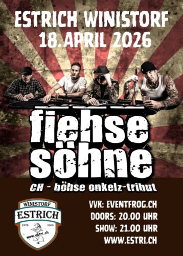 Poster of the event Fiehse Söhne - Onkelz Tribut at Estrich, Winistorf