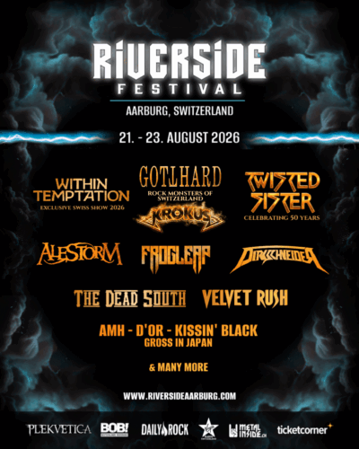 Poster von der Veranstaltung Riverside Festival 2026 @ Riverside, Aarburg