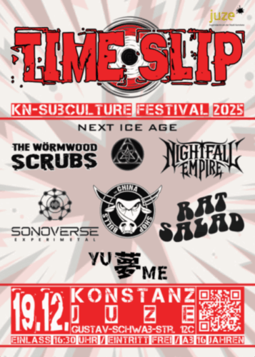 Poster von der Veranstaltung Time Slip Festival @ Jugendzentrum Konstanz