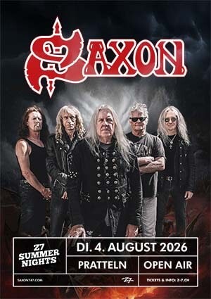 Poster of the event Saxon Z7 Summer Nights Open Air at Konzertfabrik Z7, Pratteln