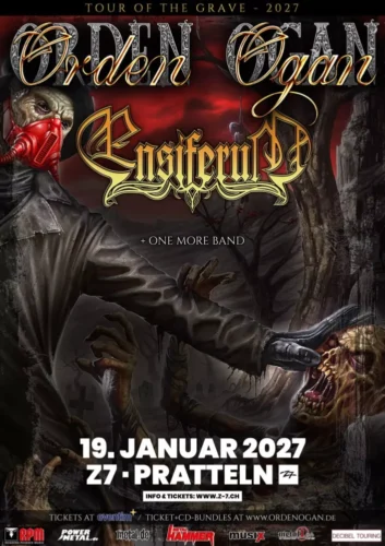 Poster of the event Orden Ogan + Ensiferum (Tour Of The Grave 2027) at Konzertfabrik Z7, Pratteln
