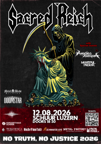Poster of the event Sacred Reich & Angelus Apatrida at Konzerthaus Schüür , Luzern