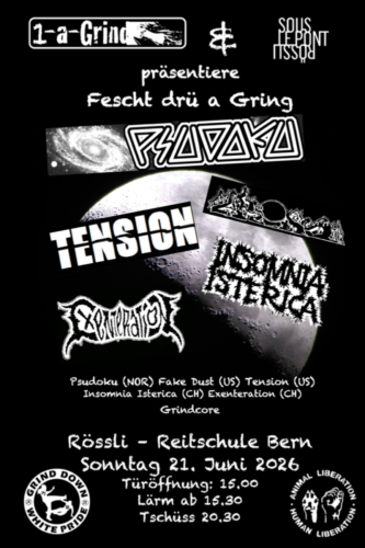 Poster von der Veranstaltung Fescht drü a Gring @ Rössli Bar, Bern
